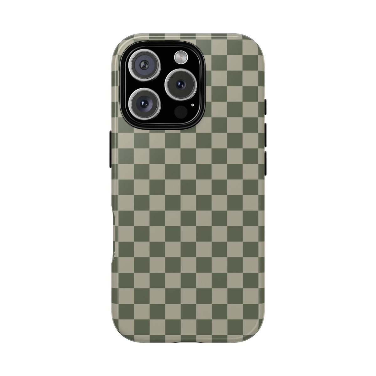 Bold Olive Green Checked Pattern Phone Case - Green Phone Case - iPhone 16 Pro / Glossy
