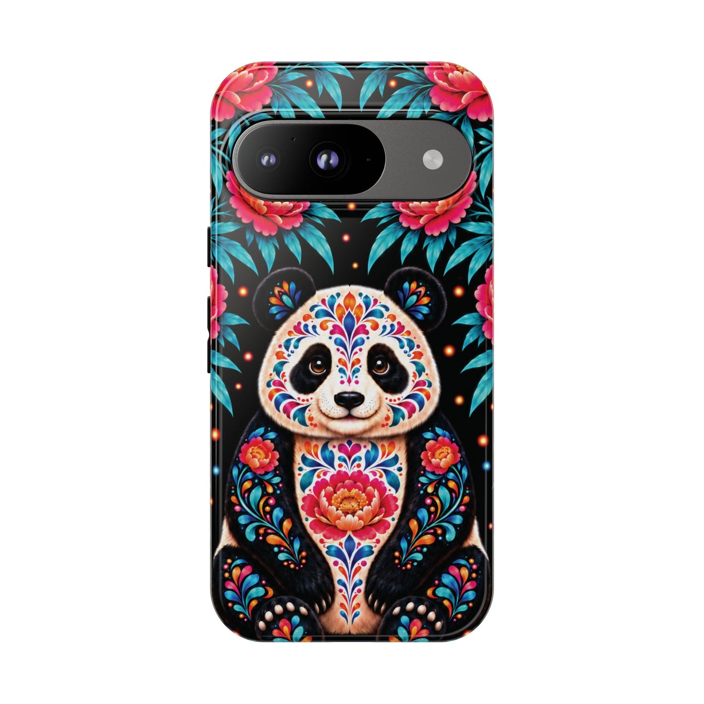 Cute Pink and Turquoise Calavera Panda Phone Case - Multicolor Phone Case - Google Pixel 9 / Glossy