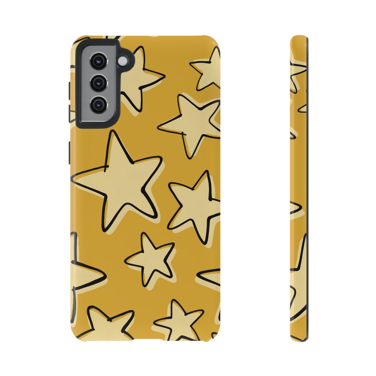 Golden Yellow Doodle Star Phone Case