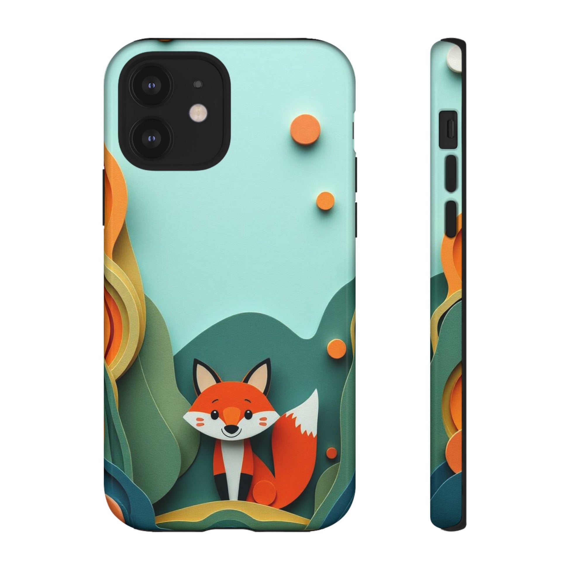 Whimsical Papier-mâché Fox Design Phone Case - Multicolor Phone Case - iPhone 12 / Glossy