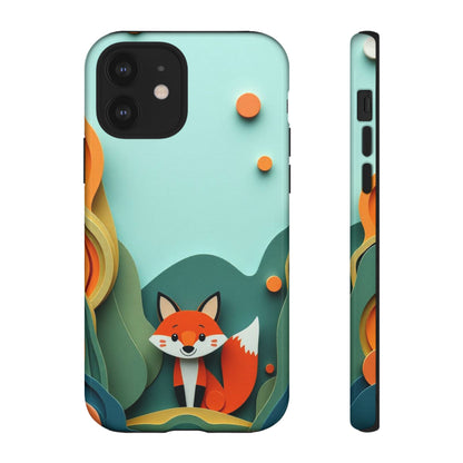 iPhone 12 / Glossy Phone Case - Papier-mâché Fox Design Phone Case