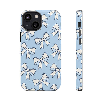 Chic Powder Blue Bow Pattern Phone Case