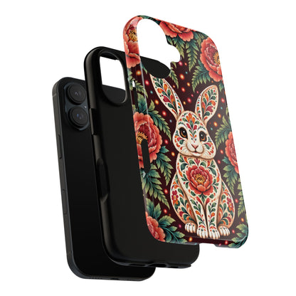 Cute Terracotta and Teal Calavera Bunny Phone Case - Phone Case