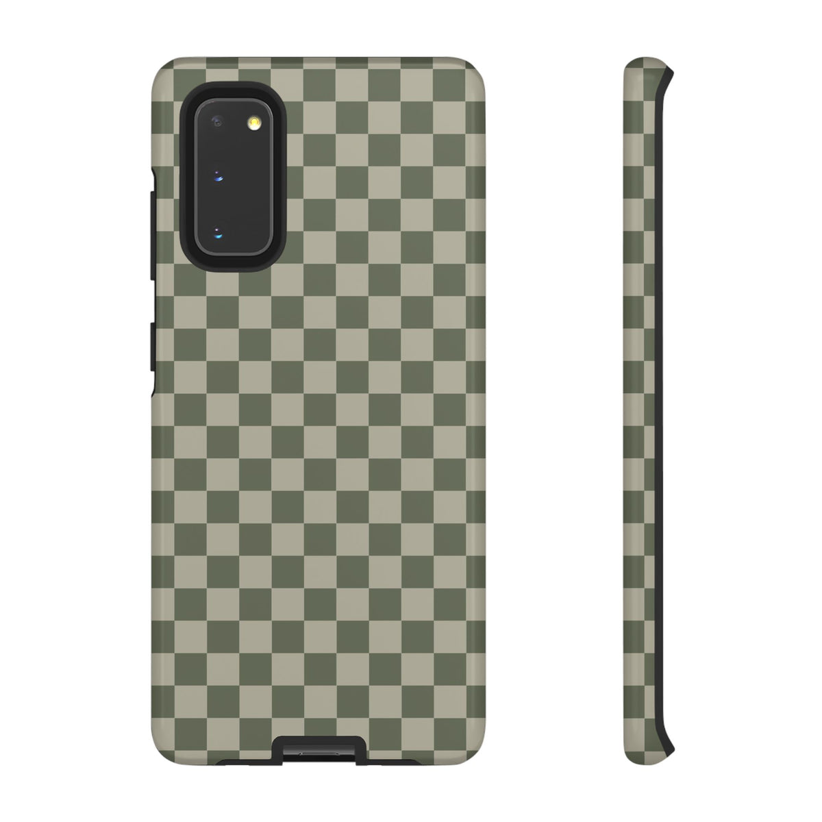 Bold Olive Green Checked Pattern Phone Case - Green Phone Case - Samsung Galaxy S20 / Glossy