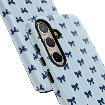 Retro Navy Blue Bow Pattern Phone Case