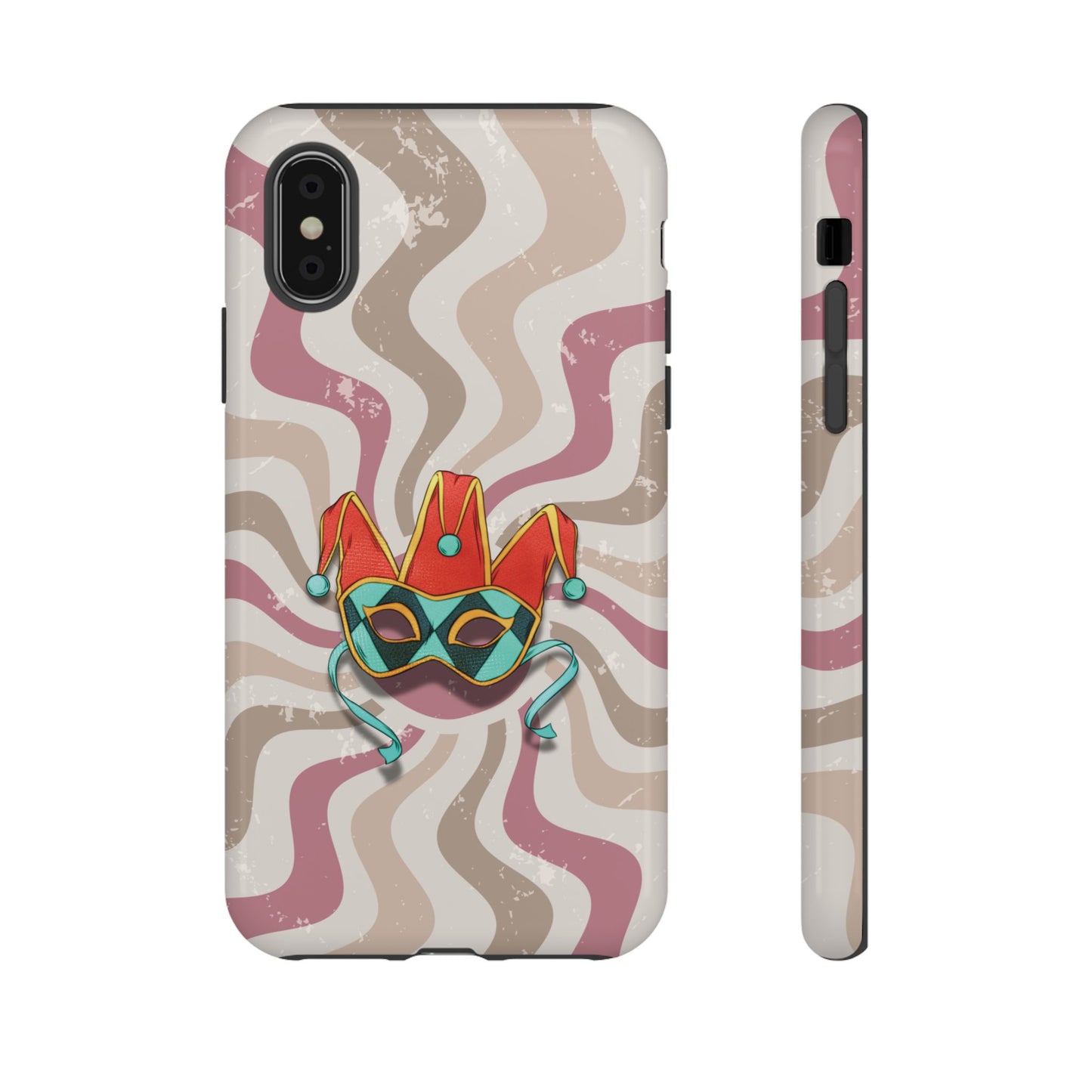 Venetian Jester Mask – Pink Retro Soft Revival Phone Case - Pink Phone Case - iPhone X / Glossy