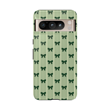 Retro Forest Green Bow Pattern Phone Case