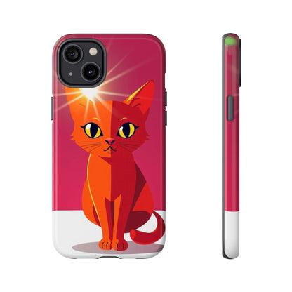 iPhone 14 Plus / Glossy Phone Case - Flashing Cat Design Phone Case