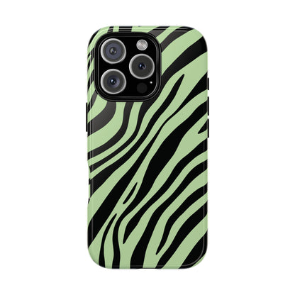 Modern Mint Zebra Print Phone Case