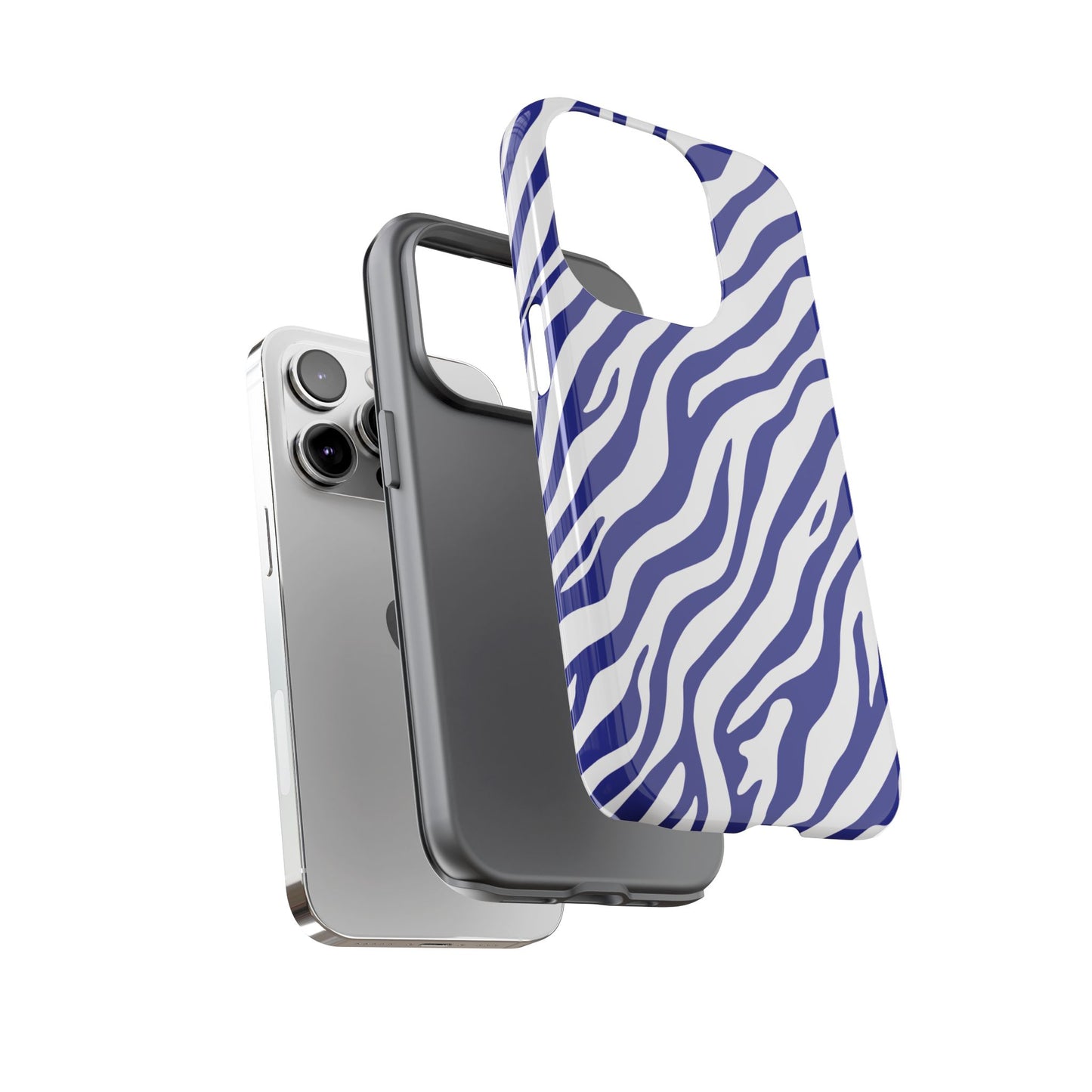 Stylish Electric Blue Zebra Print Phone Case