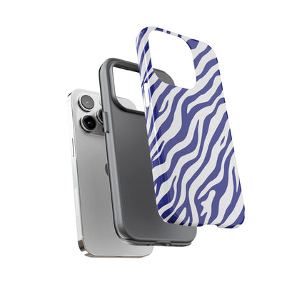 Stylish Electric Blue Zebra Print Phone Case