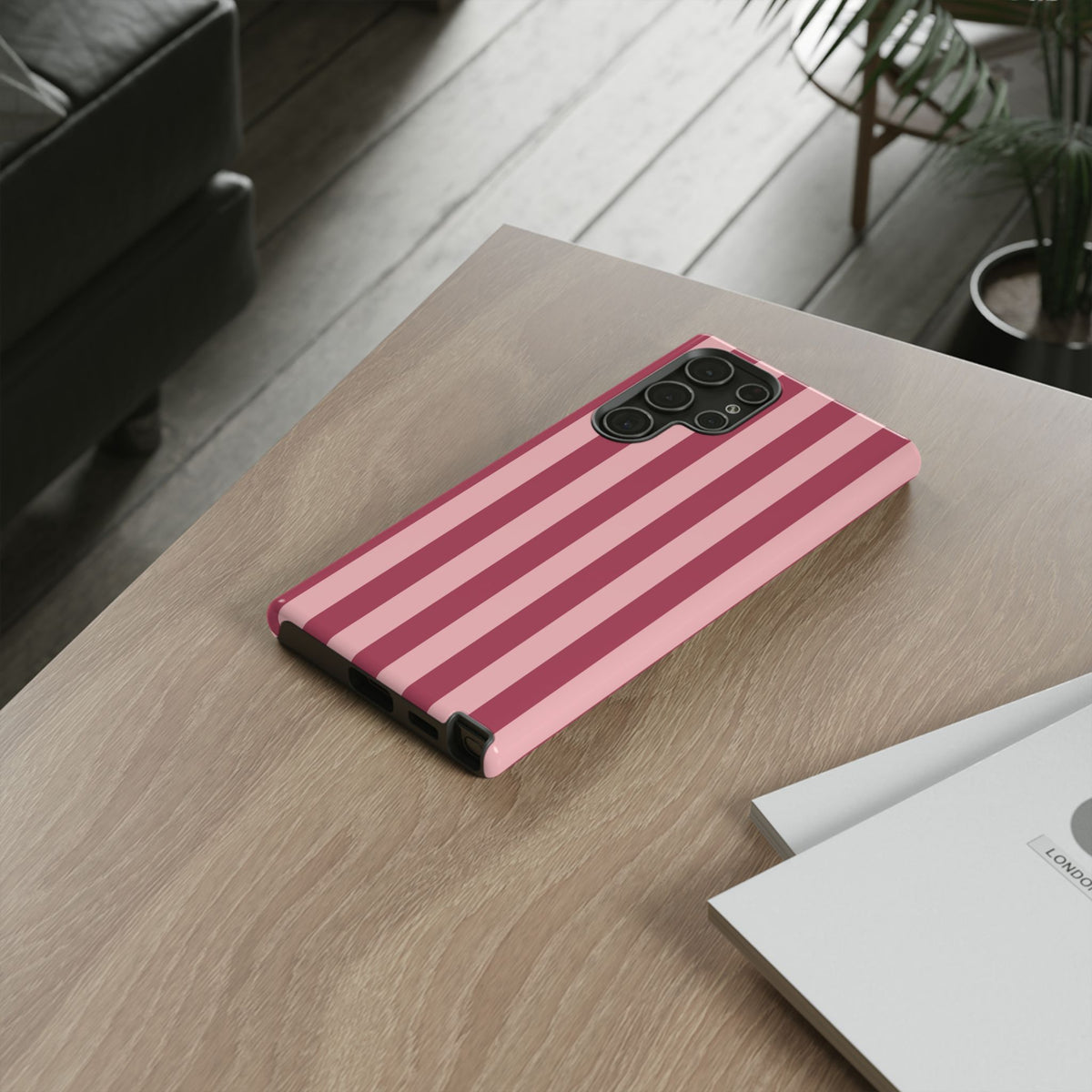 Pink Stripe Pattern Phone Case - Pink Phone Case