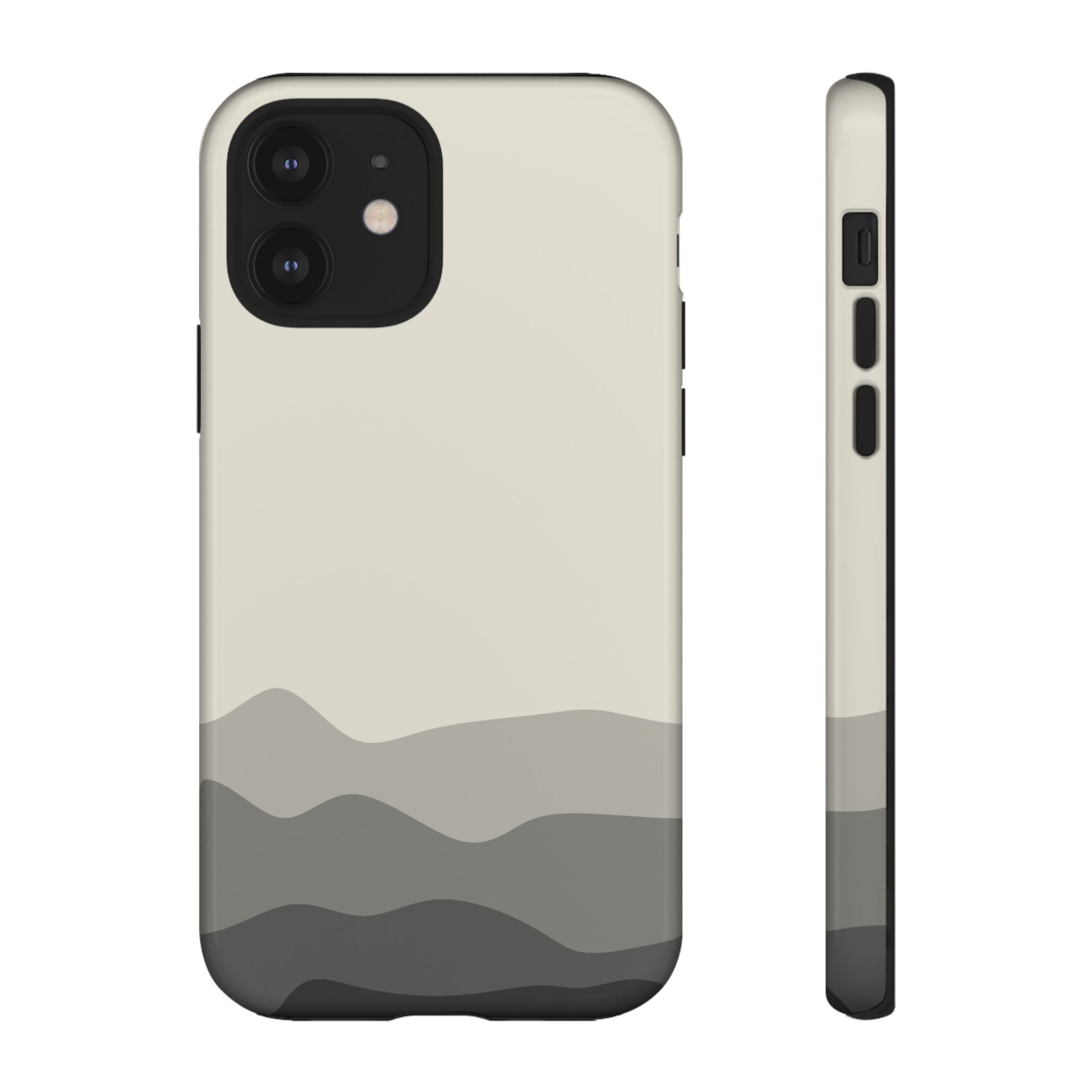 Ivory Abstract Waves Protective Phone Case - White Phone Case - iPhone 12 / Glossy