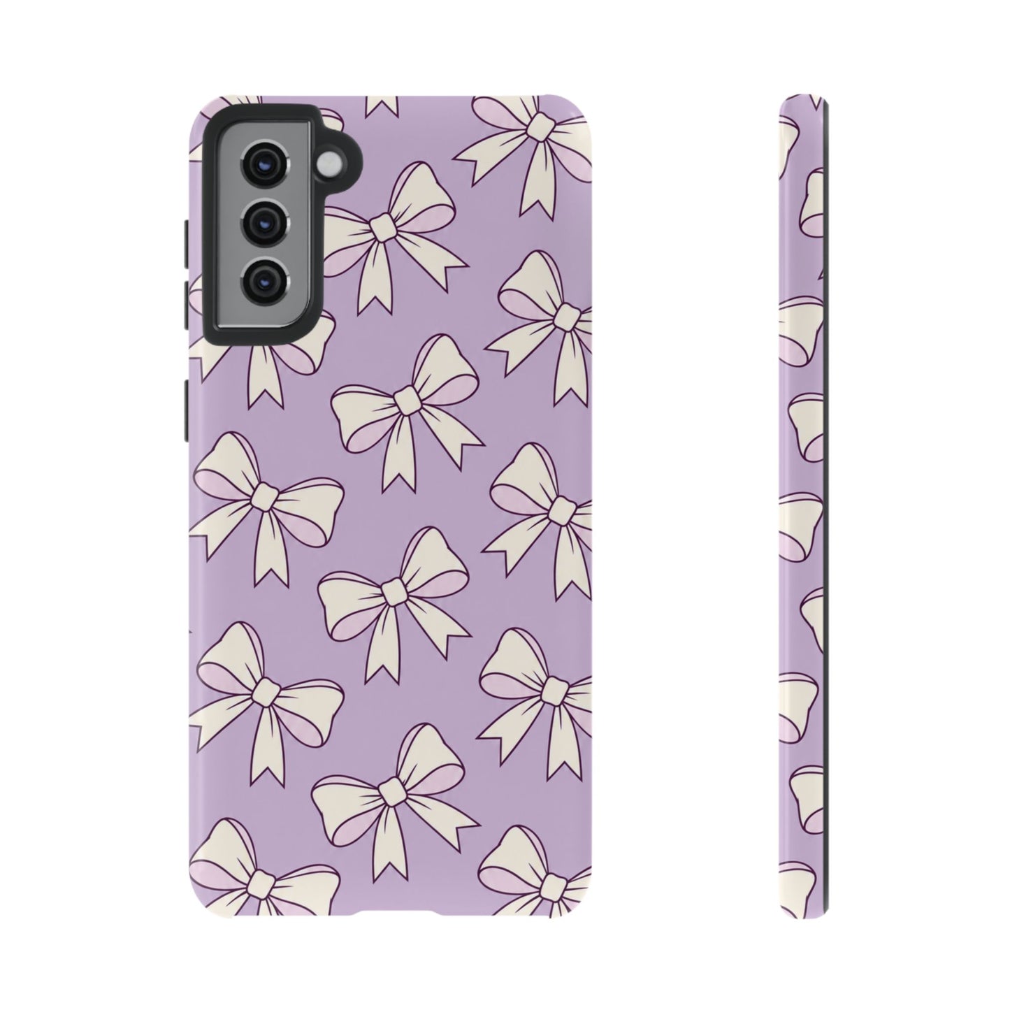 Chic Lilac Bow Pattern Phone Case