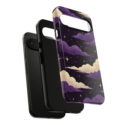 Illustrated Purple Clouds & Stars Phone Case