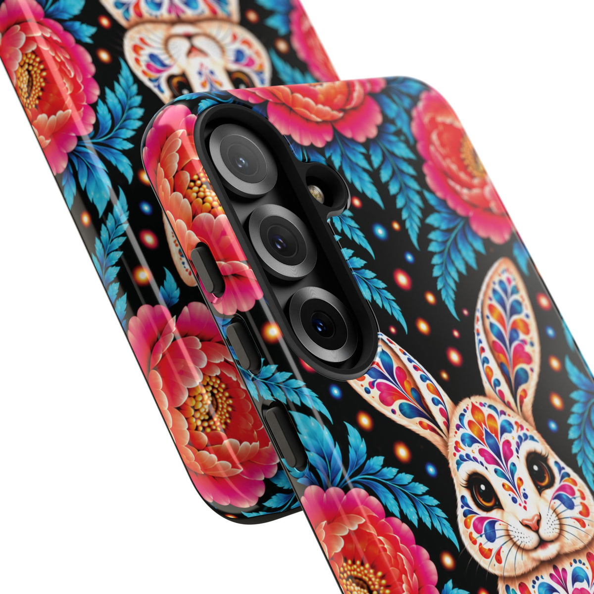 Cute Pink and Turquoise Calavera Bunny Phone Case - Multicolor Phone Case