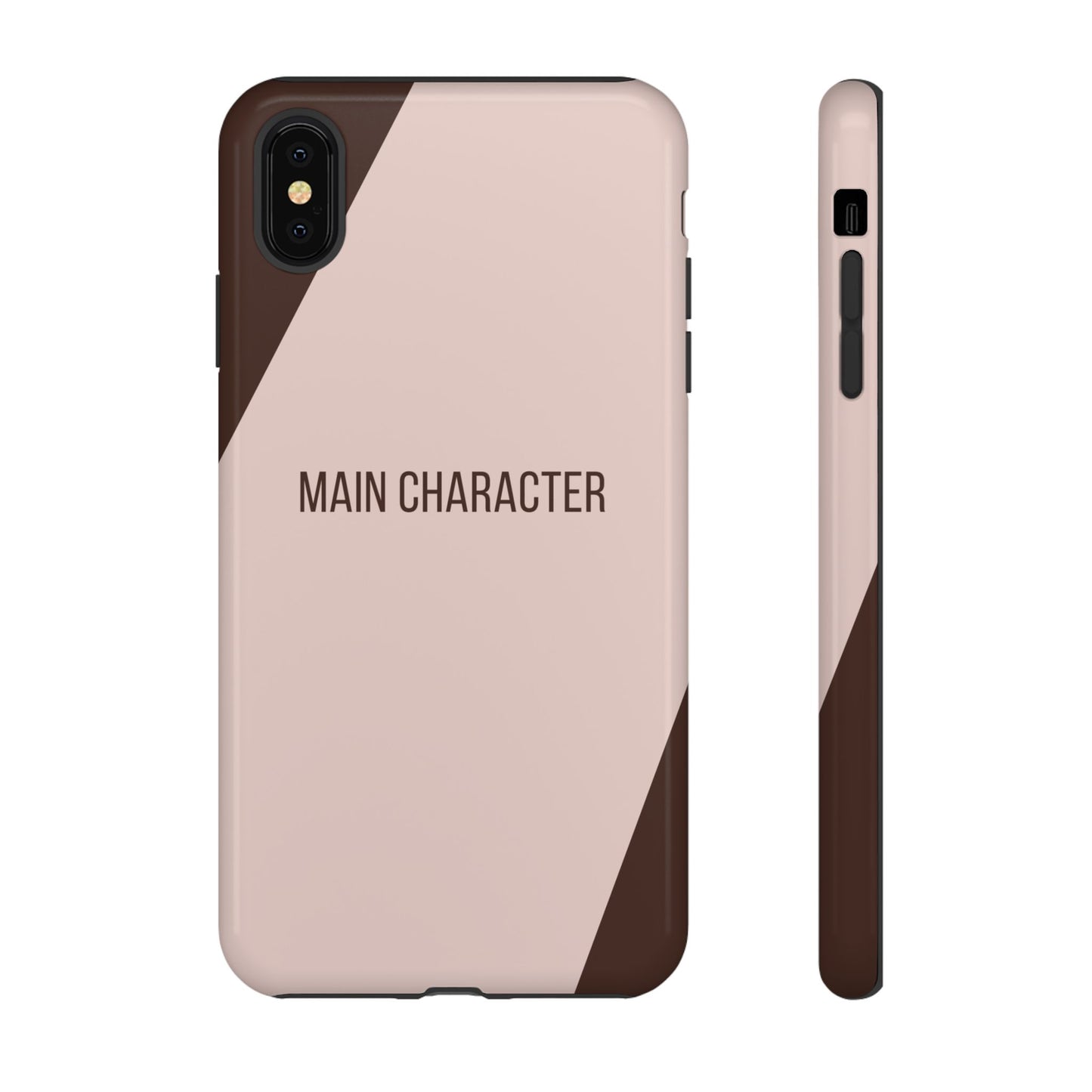 iPhone XS MAX / Glossy Phone Case - Sassy Statement Case ’Main Character’ in Pink & Brown