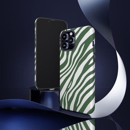 Modern Sage Zebra Print Phone Case