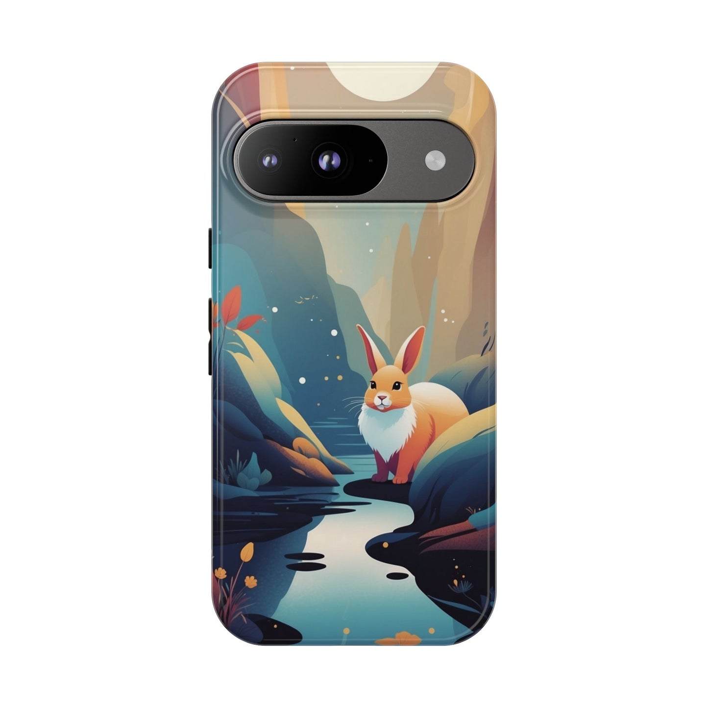 Google Pixel 9 / Glossy Phone Case - Stylised Rabbit Design Phone Case