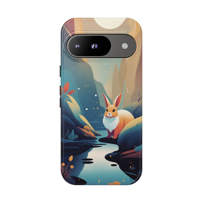 Google Pixel 9 / Glossy Phone Case - Stylised Rabbit Design Phone Case