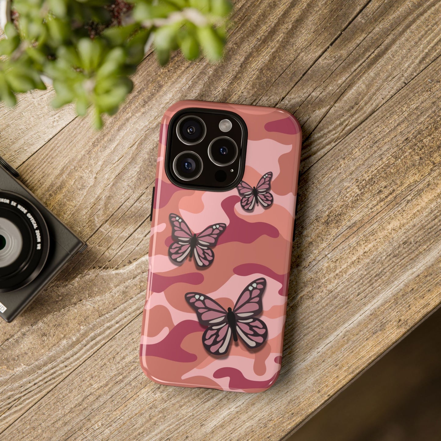 Phone Case - Pink Butterfly Camo Phone Case