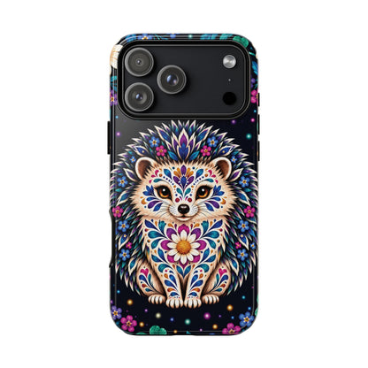 Vibrant Purple and Teal Calavera Hedgehog Phone Case - Multicolor Phone Case - iPhone 17 Pro Max / Glossy