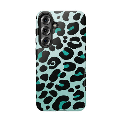 Cool Aqua Leopard Print Phone Case