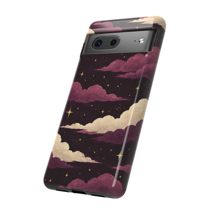 Illustrated Plum Clouds & Stars Phone Case