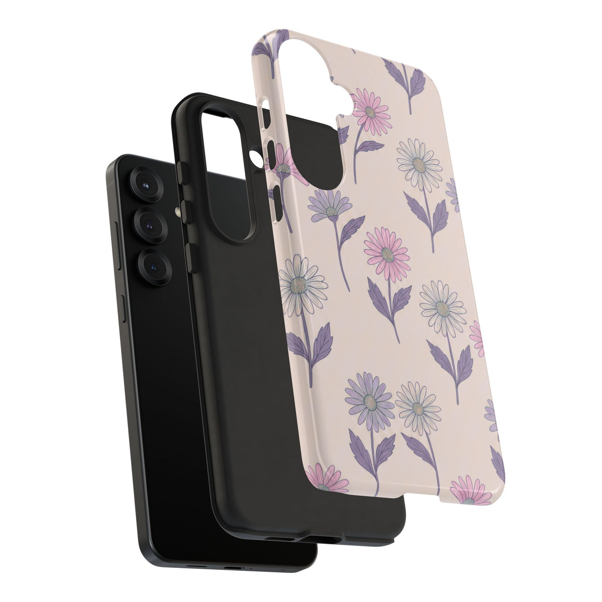 Pretty Pink & Purple Daisy Pattern Phone Case
