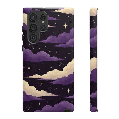 Illustrated Purple Clouds & Stars Phone Case