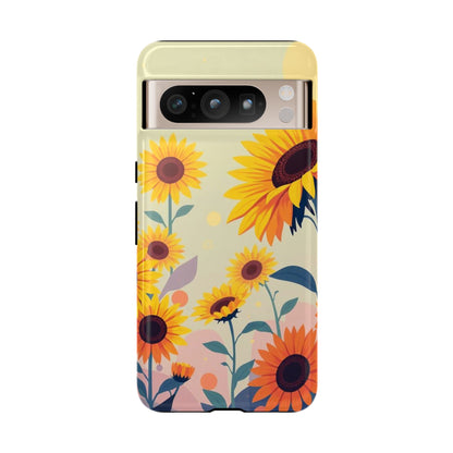 Modern Flat Sunflower Design Phone Case - Multicolor Phone Case - Google Pixel 8 Pro / Glossy