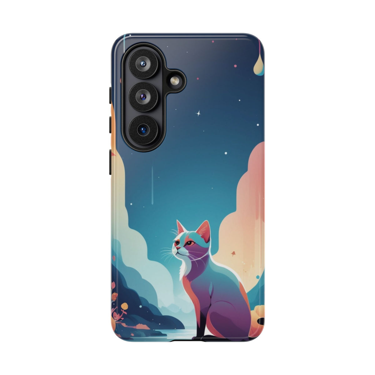 Stylised Cat Design Phone Case - Multicolor Phone Case - Samsung Galaxy S26 / Glossy