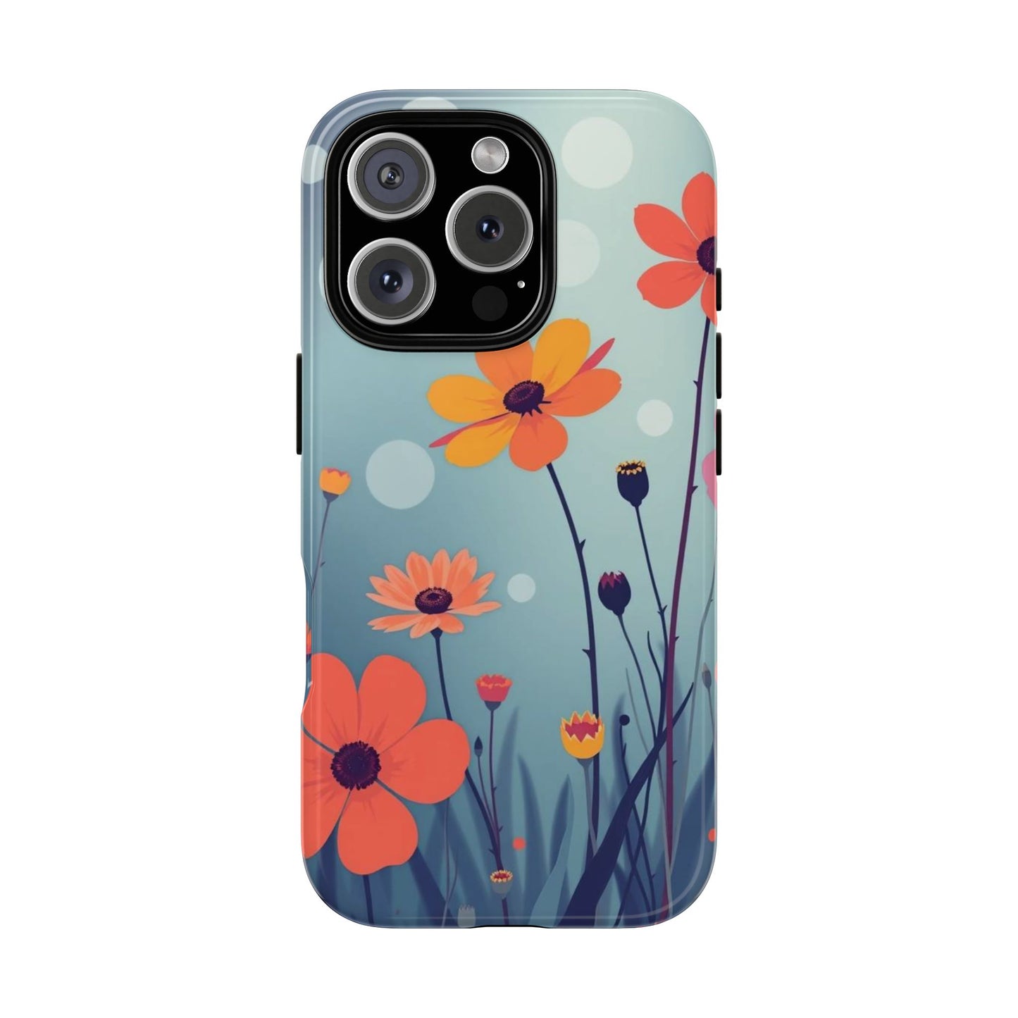 iPhone 16 Pro / Glossy Phone Case - Vibrant Wildflowers Design Phone Case