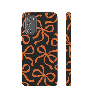 Bold Black and Burnt Orange Bow Pattern Phone Case