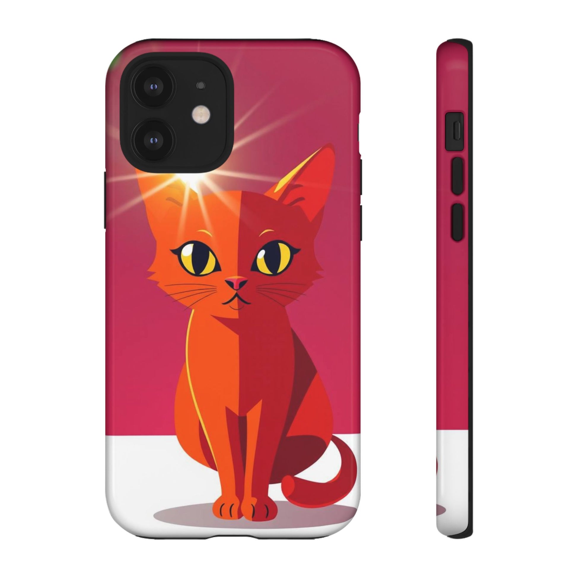Flashing Cat Design Phone Case - Multicolor Phone Case - iPhone 12 / Glossy