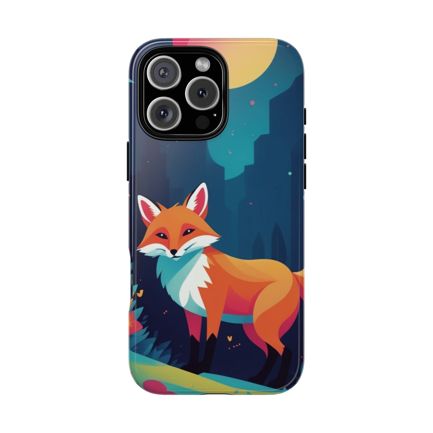 iPhone 16 Pro Max / Glossy Phone Case - Stylised Fox Design Phone Case