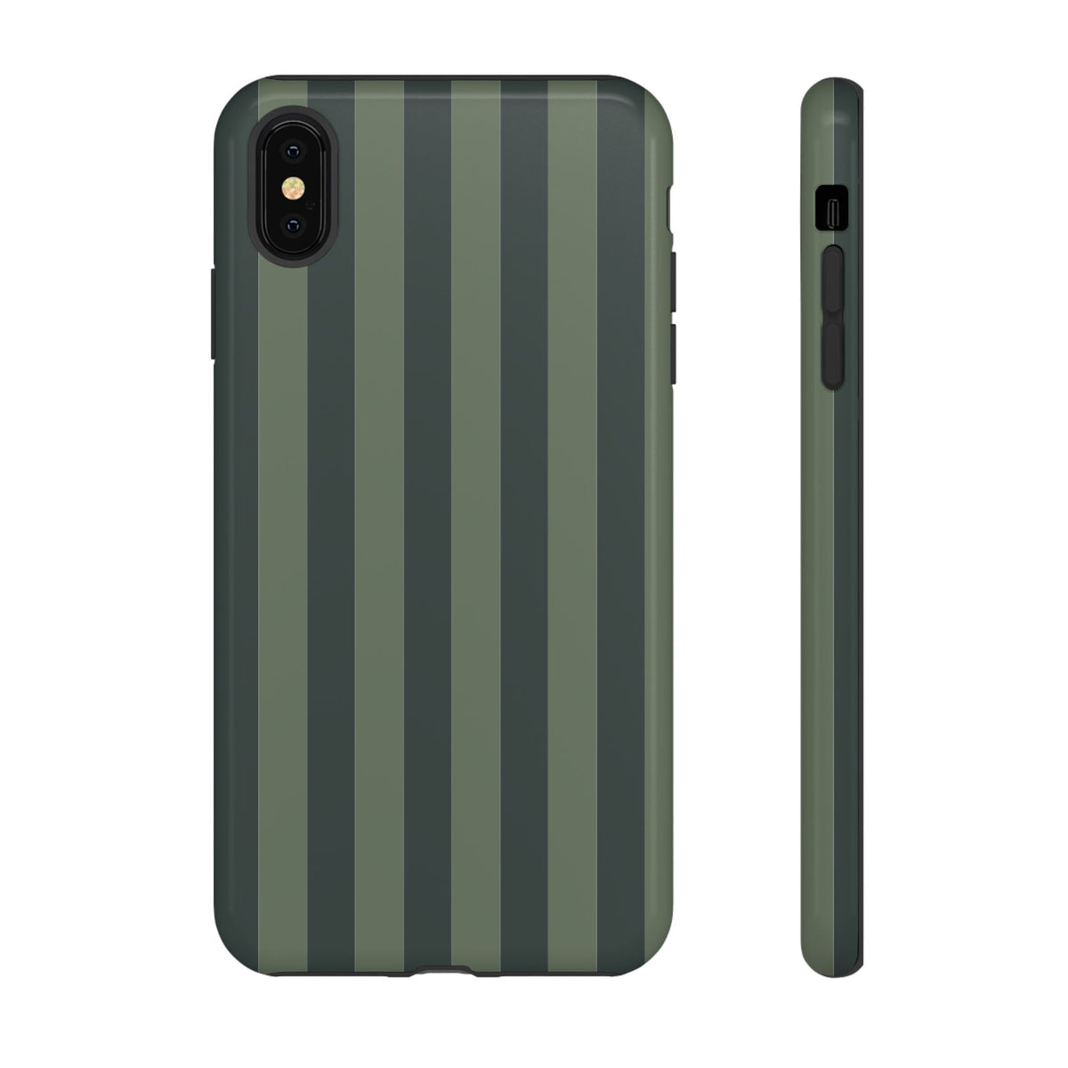 Dark Green Stripe Pattern Phone Case - Green Phone Case - iPhone XS MAX / Glossy