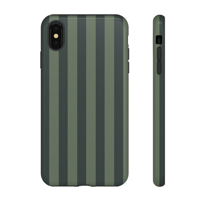 Dark Green Stripe Pattern Phone Case - Green Phone Case - iPhone XS MAX / Glossy