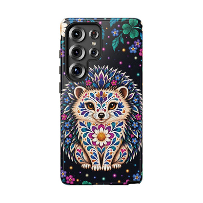 Vibrant Purple and Teal Calavera Hedgehog Phone Case - Multicolor Phone Case - Samsung Galaxy S25 Ultra / Glossy