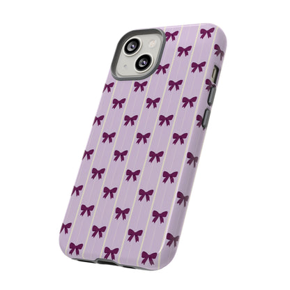 Retro Plum Purple Bow Pattern Phone Case