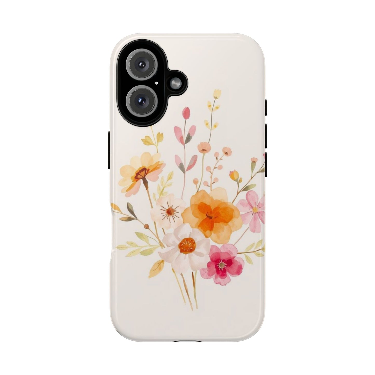 iPhone 16 / Glossy Phone Case - Boho Chic Watercolour Flower Pattern Phone Case