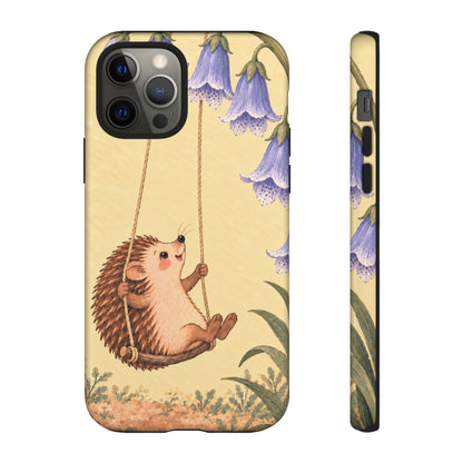 Whimsical Buttercream Hedgehog and Bluebell Phone Case - Yellow Phone Case - iPhone 12 Pro / Glossy