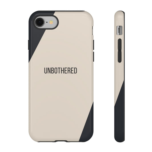 iPhone 8 / Glossy Phone Case - Sassy Statement Case ’Unbothered’ in Beige & Charcoal