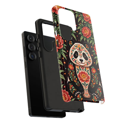 Cute Terracotta and Teal Calavera Panda Phone Case - Multicolor Phone Case