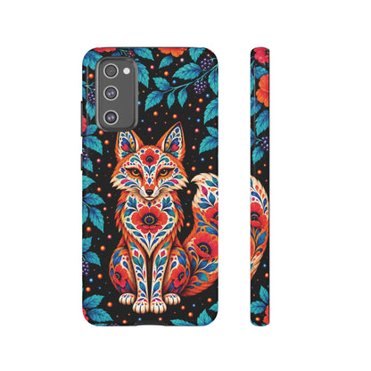 Vibrant Orange and Turquoise Calavera Fox Phone Case - Multicolor Phone Case - Samsung Galaxy S20 FE / Glossy