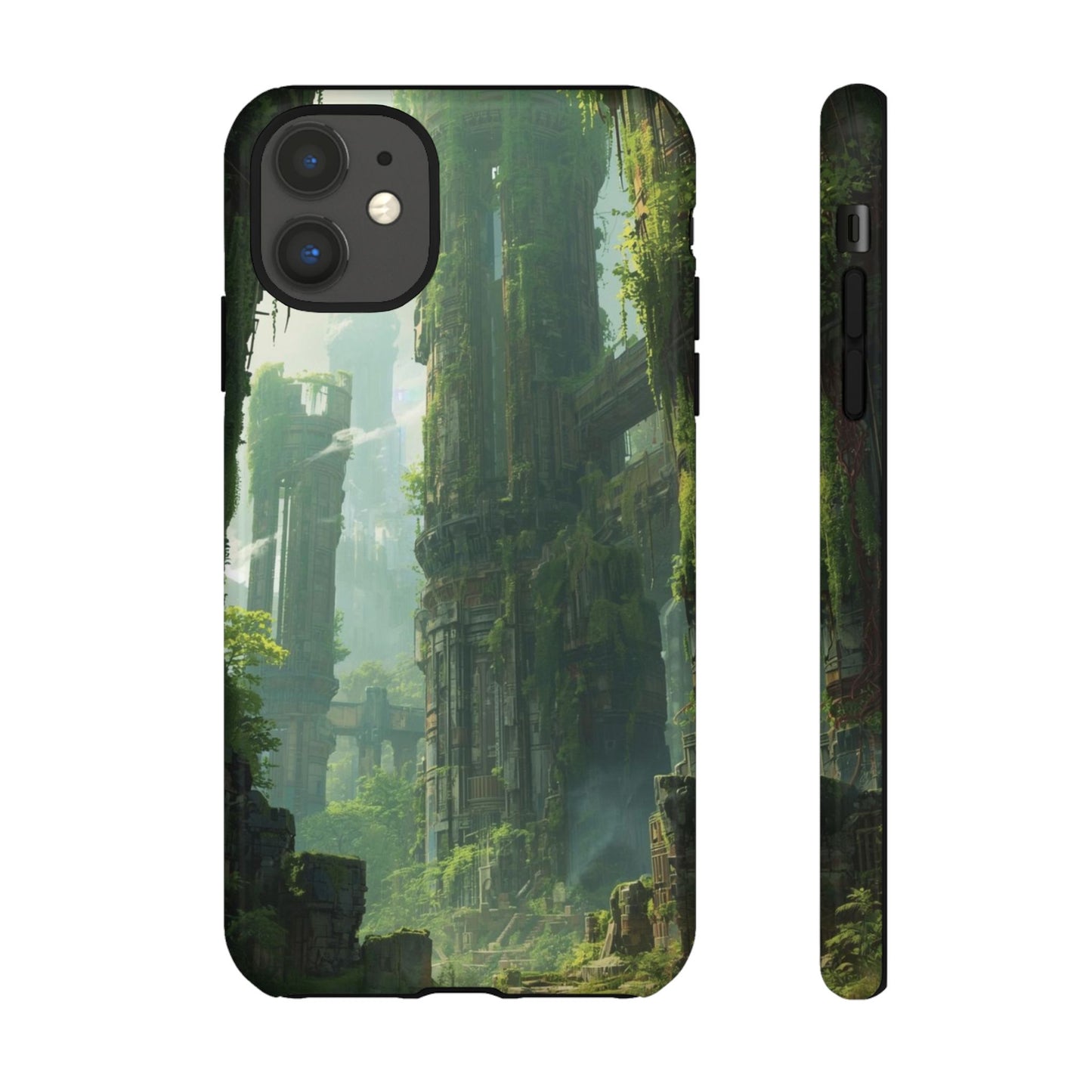 iPhone 11 / Glossy Phone Case - Overgrown Future Ruins Sci-fi Phone Case