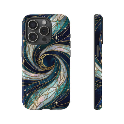 Elegant Navy & Teal Celestial Swirl Phone Case