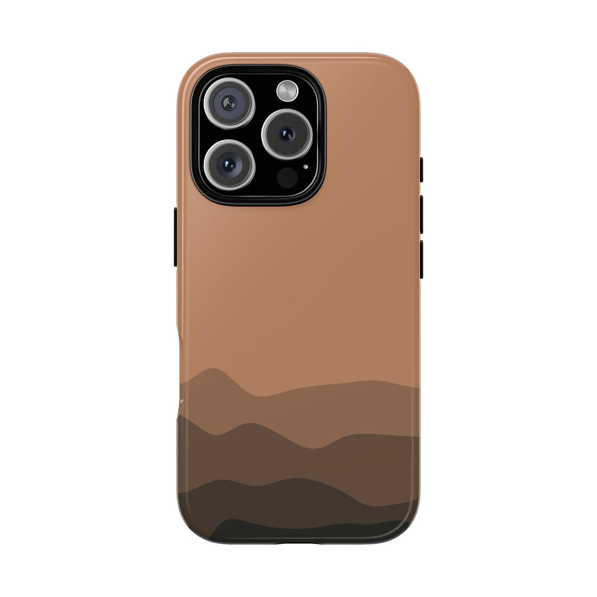 Brown Abstract Waves Protective Phone Case - Brown Phone Case - iPhone 16 Pro / Glossy