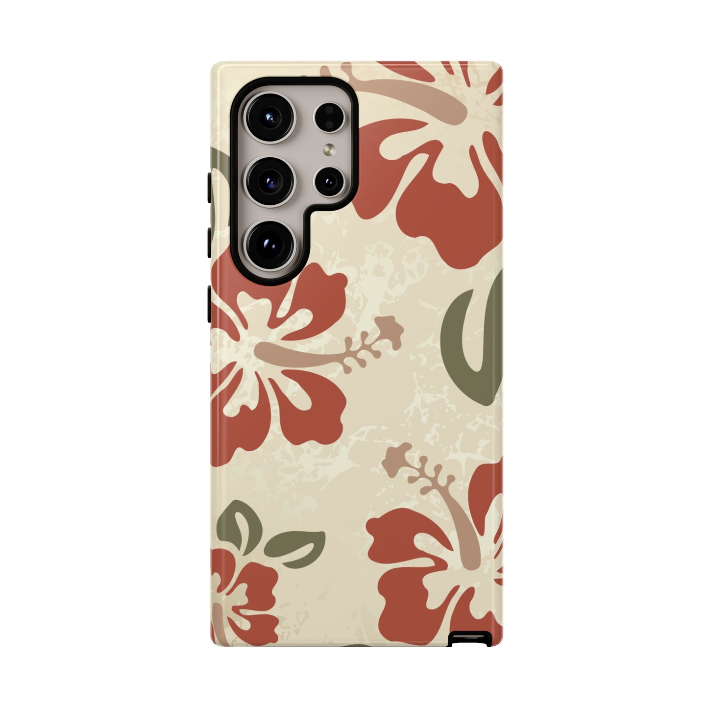 Samsung Galaxy S24 Ultra / Glossy Phone Case - ’Boho Chic Hibiscus Pattern #1’ Phone Case