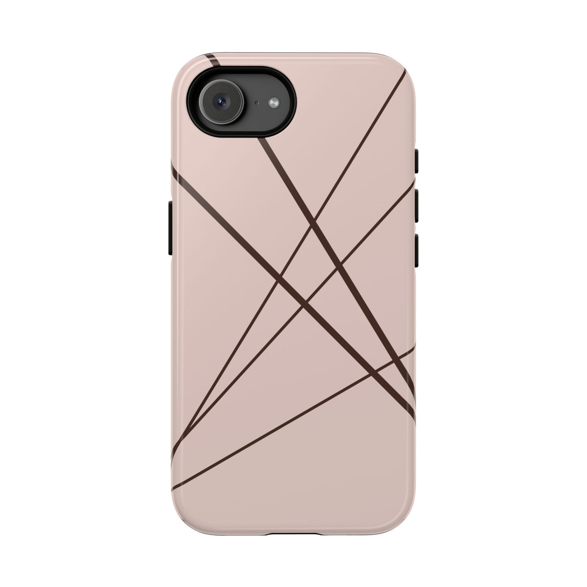Abstract Pink with Brown Lines Phone Case - Pink Phone Case - iPhone 17e / Glossy